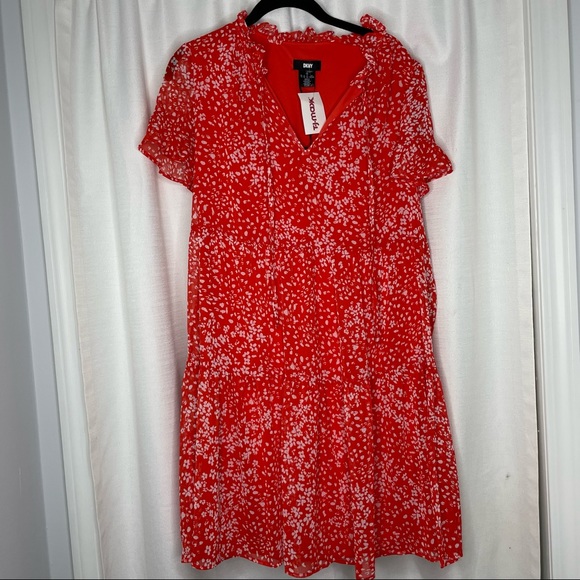 Dkny Dresses & Skirts - NWT DKNY Dark Orange Floral Dress
